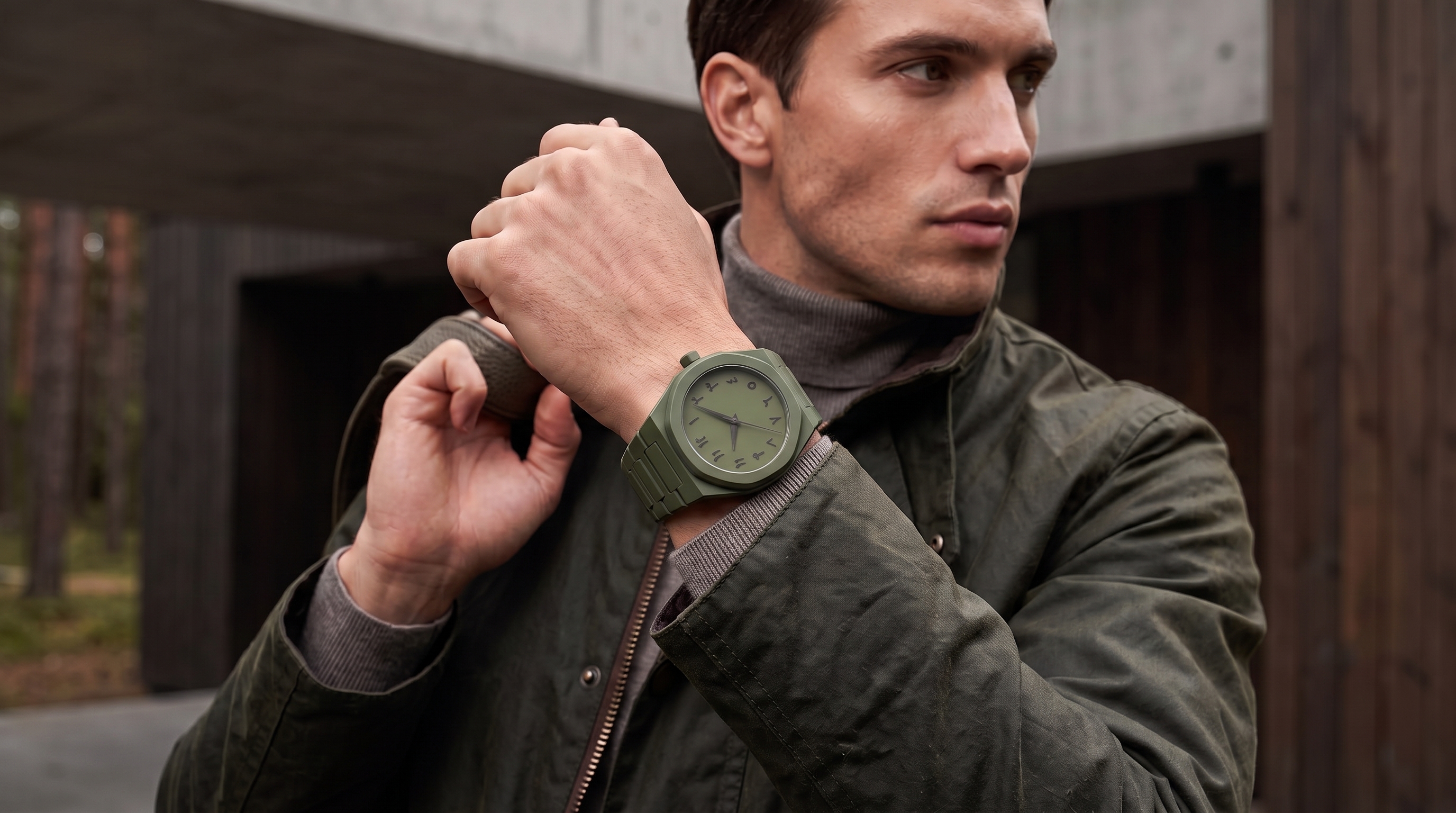 model Forêt worn